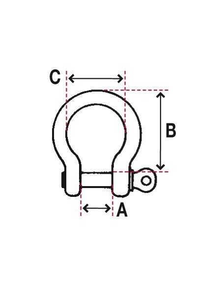 Shackle Bow Steel Galvanised 18mm BW643 H2O Sensations