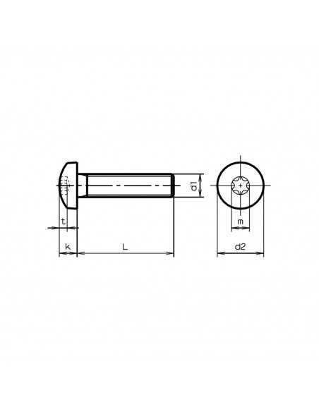 Vis Metrique Inox A2 M6 30mm Torx Tête Bombée A2M6TORCO30