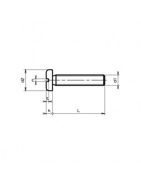 Vis Metrique Inox A2 M5 80mm Fendu Tête Bombée A2M5SPH80