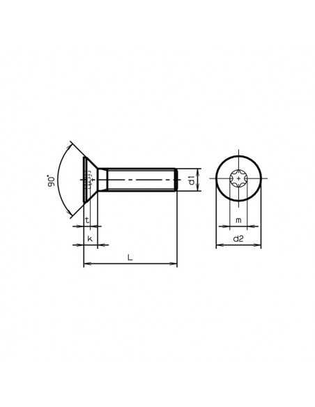 Vis Metrique Inox A4 M5 60mm Torx Tête Fraisée Plate A4M5TCF60 H2O Sensations
