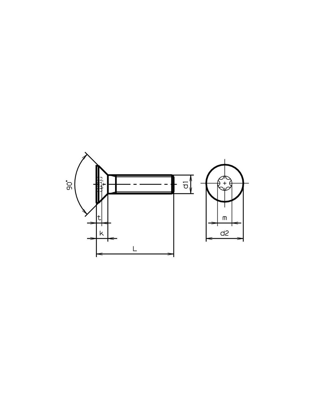 VIS TORX M8 INOX TETE FRAISEE PLATE 